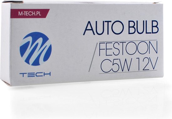 Auto lamp C5W 12V van M-Tech in verpakking.
