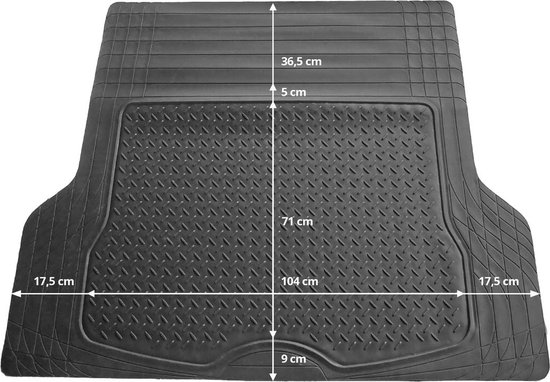 Universele rubber kofferbakmat – 137x108cm – anti-slip – waterafstotend