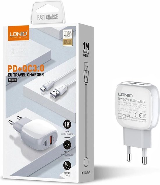Chargeur secteur prise USB - à charge rapide puissance 2A - Français