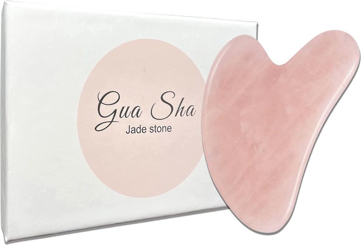 Gua Sha Set, Jade steen, rozenkwarts steen jade, gezichtssteen anti-aging guasha steen voor gezichtsmassage massage- ontspanning- massage hulpmiddel- kerstcadeau- valentijn
