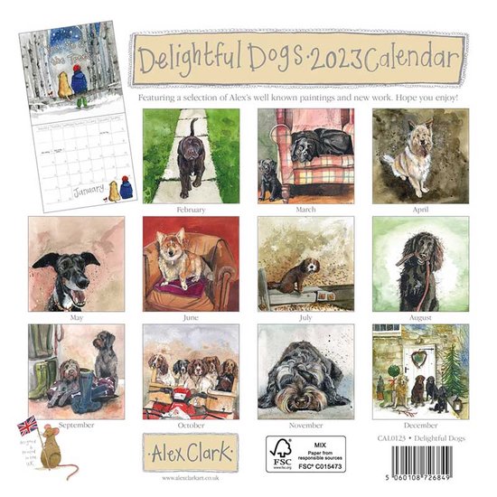 Alex Clark Kalender 2023 Delightful Dogs