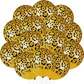 Ballonnen met panter/luipaard/dieren print - GeelGoud (10X)