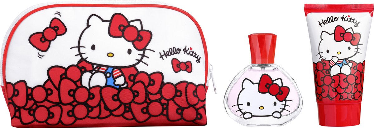 Hello Kitty Geschenkset - Eau De Toilette 50 ml & Bodylotion 100 ml - Met Toilettas