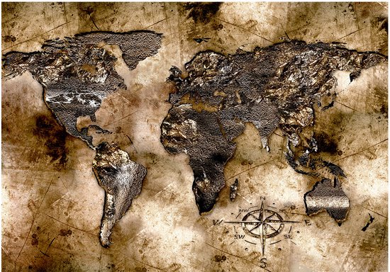 Papier peint photo - Ancienne carte du monde.