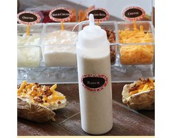Doseerfles XL - Knijpfles voor garnering, saus of beslag - 2 stuks a 450 ml