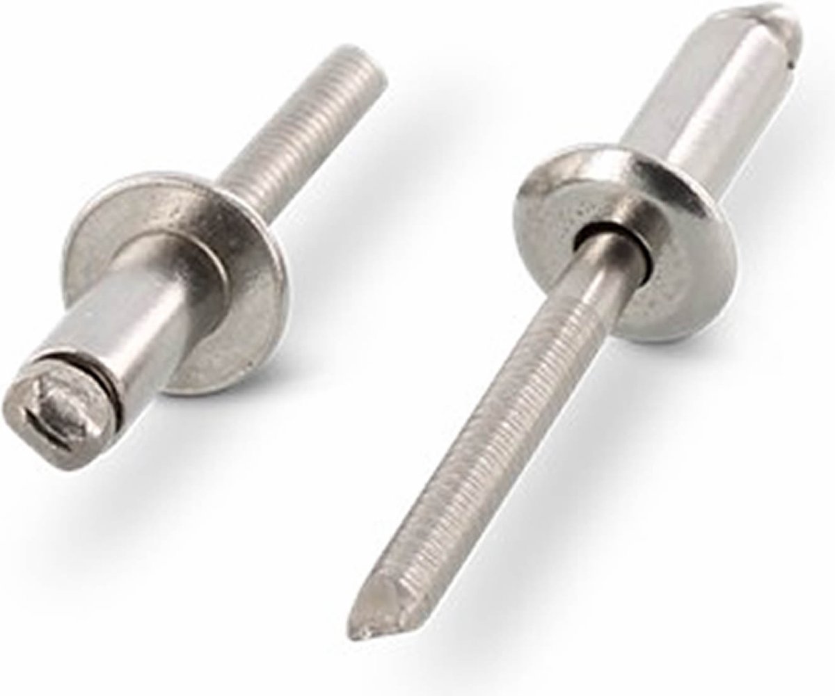(24 STUKS) 4X25 POPNAGEL BOLKOP (BLINDKLINKNAGEL) RVS-A2/RVS-A2 (AISI 304) DIN 7337 (ISO 15983) KLEMBEREIK 16,0-21,0
