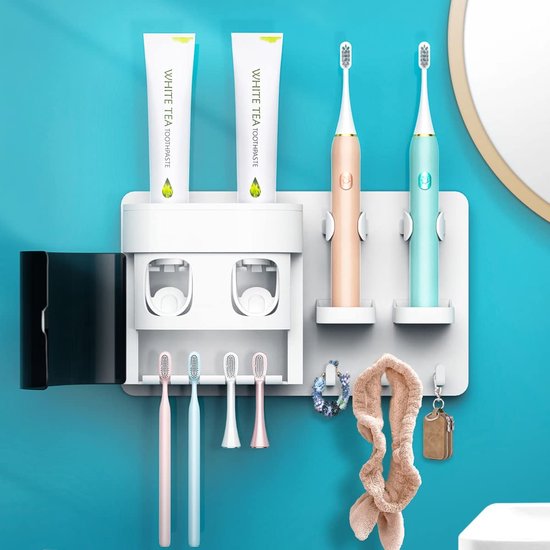 Acheter Presse-dentifrice en plastique, distributeur automatique de  dentifrice, salle de bains, porte-dentifrice mural auto-adhésif  anti-poussière