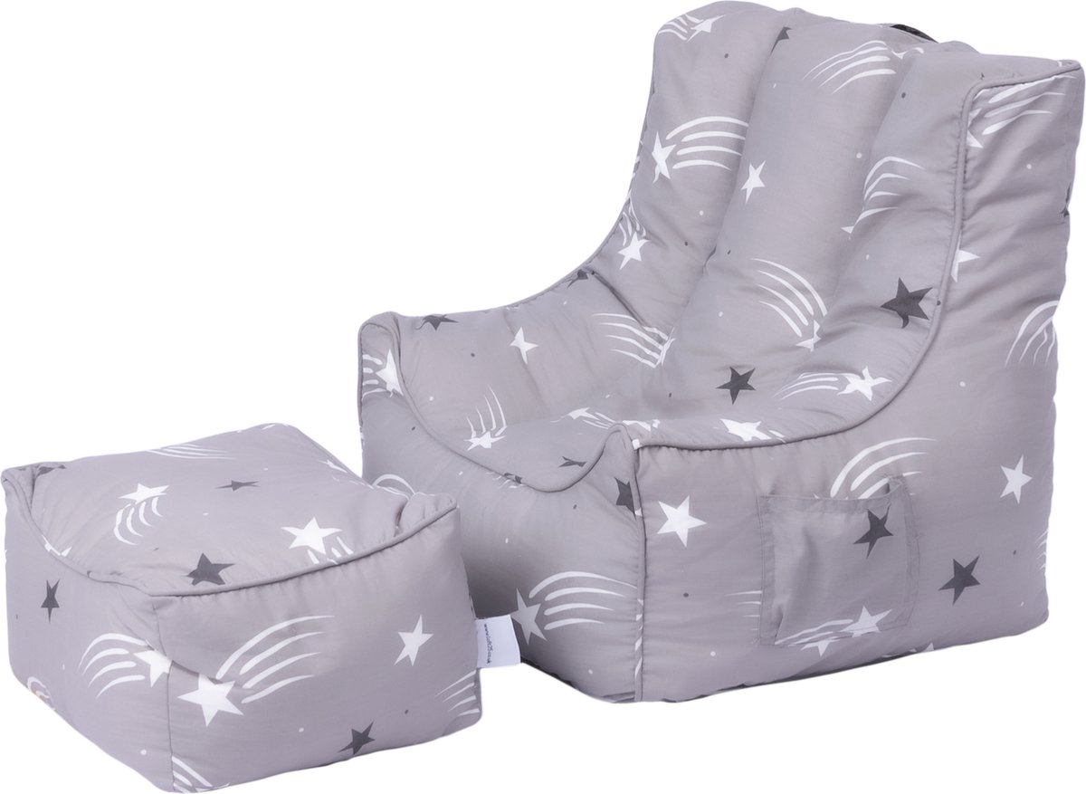 Ready Steady Bed Kinder Zitzakstoel Met Voetenbankje - Africa Ready Steady Bed Kinder Zitzakstoel Met Voetenbankje - Africa
