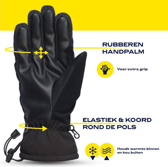 NOMAD® Waterdichte Winter Handschoenen L | Zwart | Heren & Dames | Winddicht en Waterdicht | Touchscreen | Warme Fleece voering
