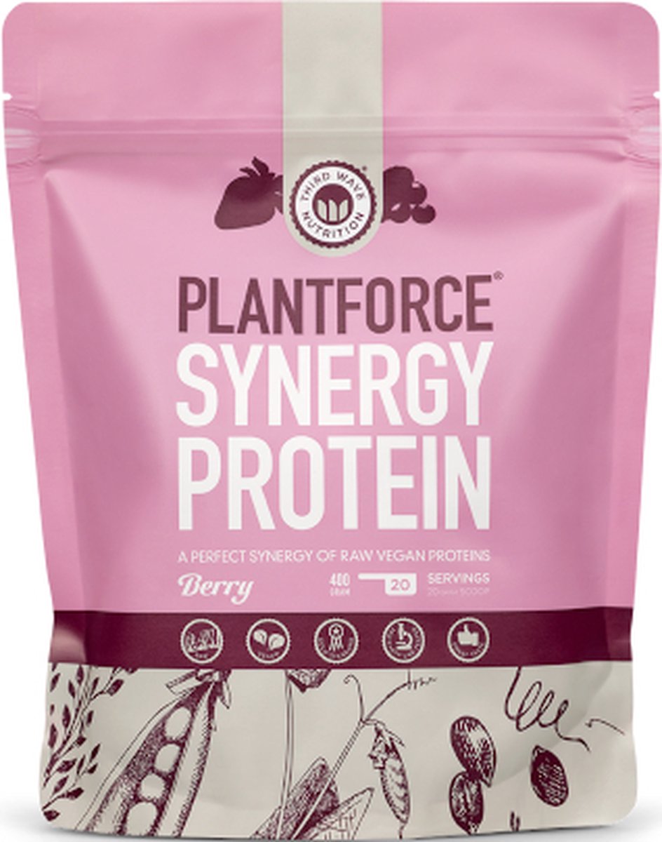 Plantforce Synergy Vegan Proteïne / Protein - Third Wave Nutrition | Eiwitpoeder / Eiwitshake | 400 gram | Berry