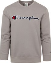 Champion - Sweater Script Logo Grijs - Heren - Maat L - Regular-fit