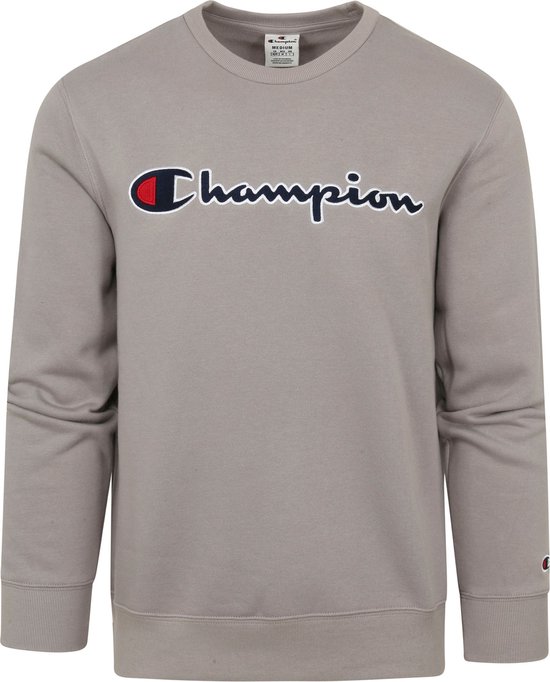 Champion - Sweater Script Logo Grijs - Heren - Regular-fit