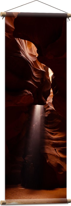 WallClassics - Textielposter - Ravijn Upper Antelope Canyon met Zonlicht - 40x120 cm Foto op Textiel