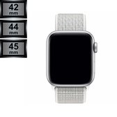 Compatible Apple Watch Bandje - Geweven Sportbandje Nylon - Apple Watch 42/44/45mm - Summit Wit