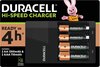Chargeur de piles Duracell - Charge en 4 heures - 2 piles AA et 2 piles AAA incluses