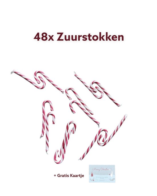 Zuurstok kerst 24 Stuks Zuurstokken Zuurstokken Kerstversiering