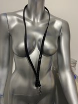 Power Escorts Zwarte Riem voor Halsband - Kinky Leash - 120 cm