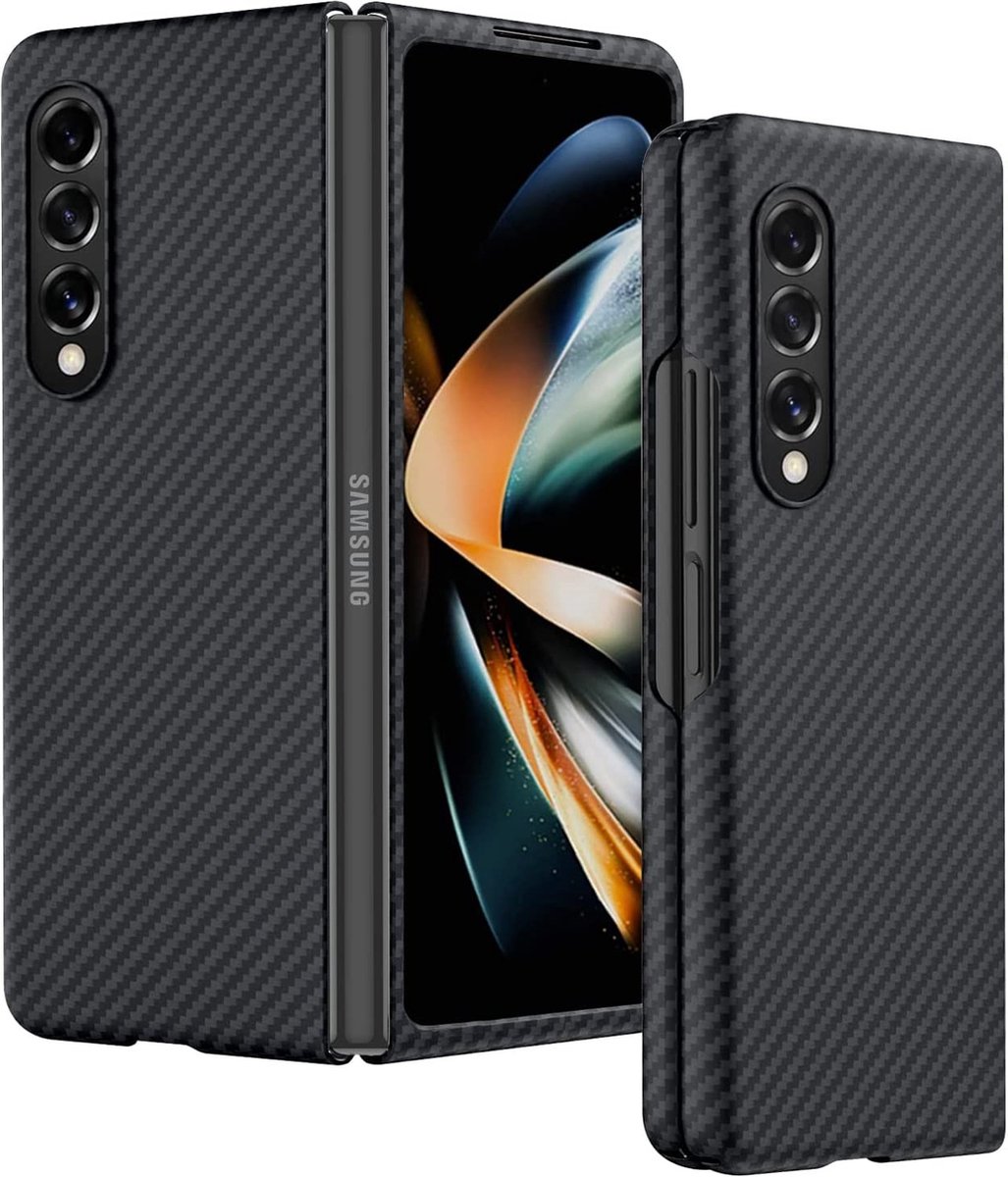 Samsung Z Fold 4 Hoesje - Carbon - Back Cover voor Samsung Galaxy Z Fold4