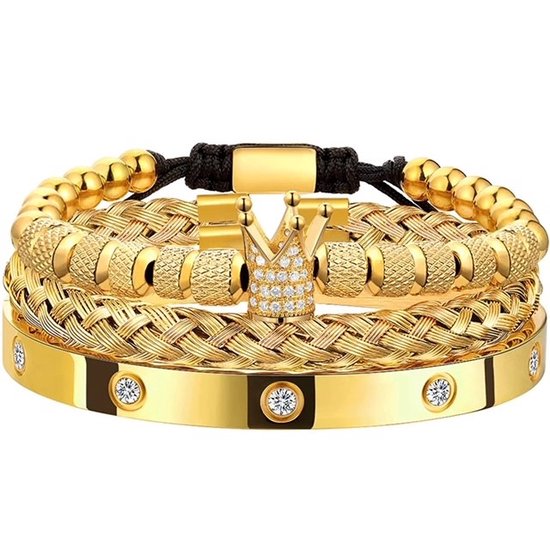 Raap bladeren op taart Buitensporig Soraro Kroon Diamond Armbanden | Dames | Heren | Gouden Armbanden | Armband  Mannen |... | bol.com