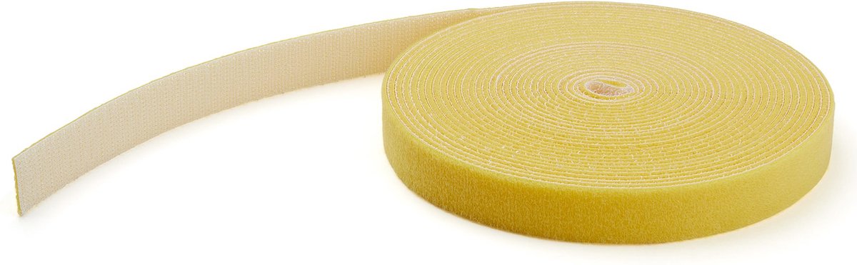 Hook and Loop Tape - 50 ft. - Reusable Adjustable Cable Ties - Yellow (HKLP50YW)