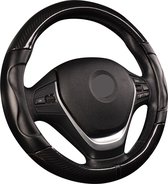 Kasey Products - Luxe Stuurhoes Auto - Voor 37-38 cm Stuurwiel - Zwart Carbon Fiber