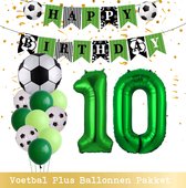 Cijfer Ballon 10 Jaar - Voetbal Ballonnen - Snoes - Pluspakket - set van 12 Sport Voetbalfan Voetbal Jongen/Meisje - Sportieve - Voetbal Vrouwen Mannen - Kinderfeestje - Verjaardag - Helium Ballon nummer 10
