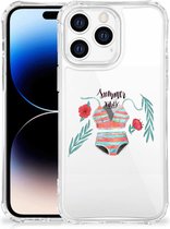 Leuk TPU Back Case Geschikt voor Apple iPhone 14 Pro Max Telefoonhoesje met doorzichtige rand Boho Summer