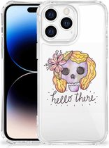 Shockproof Case Geschikt voor Apple iPhone 14 Pro Max Telefoonhoesje met doorzichtige rand Boho Skull