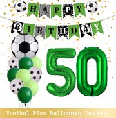 Cijfer Ballon 50 Jaar - Voetbal Ballonnen - Snoes - Pluspakket - set van 12 Sport Voetbalfan Voetbal Jongen/Meisje - Sportieve - Voetbal Vrouwen Mannen - Kinderfeestje - Verjaardag - Helium Ballon nummer 50