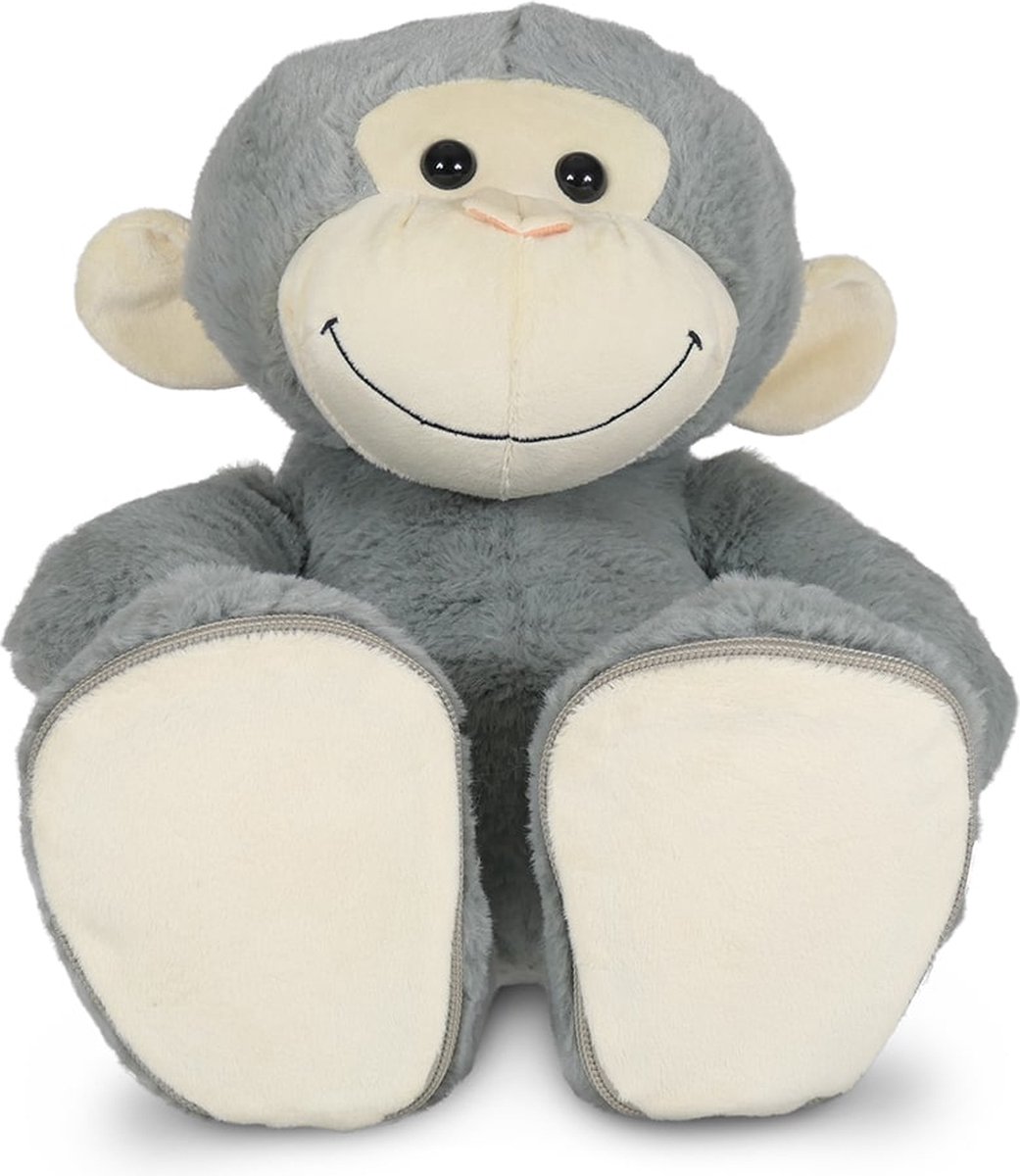 Grijze aap - met afritsbare zooltjes - 45 cm