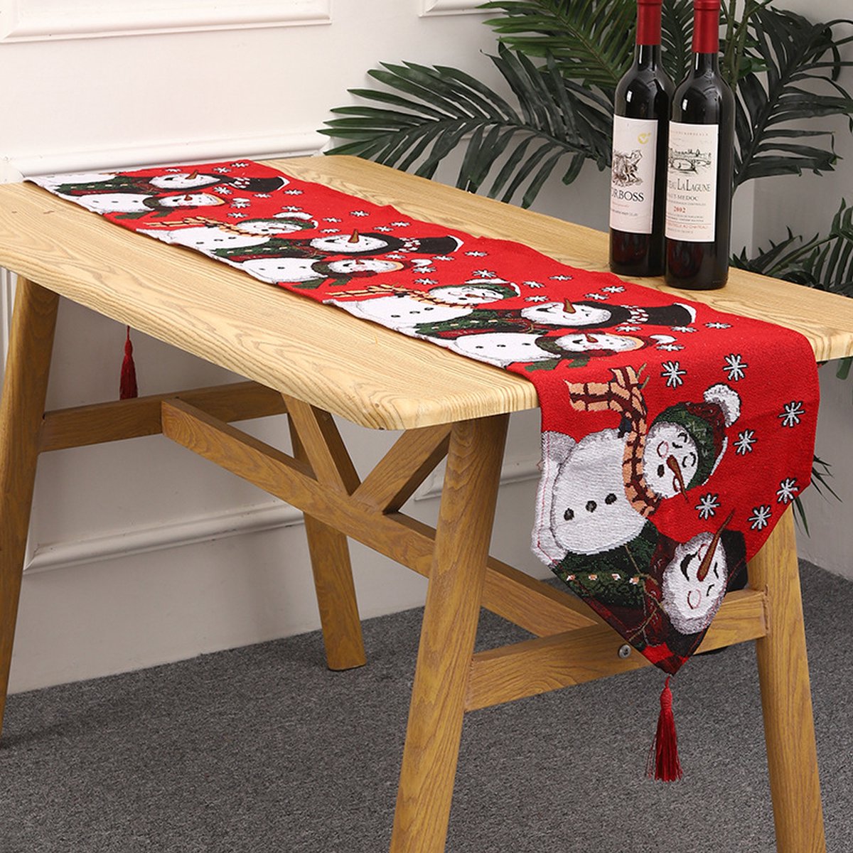 Kerst - Tafelloper/Tablerunner - Tafelkleed - Kerst Sneeuwpop - 35 x 176 CM - Kerst tafeldecoratie -