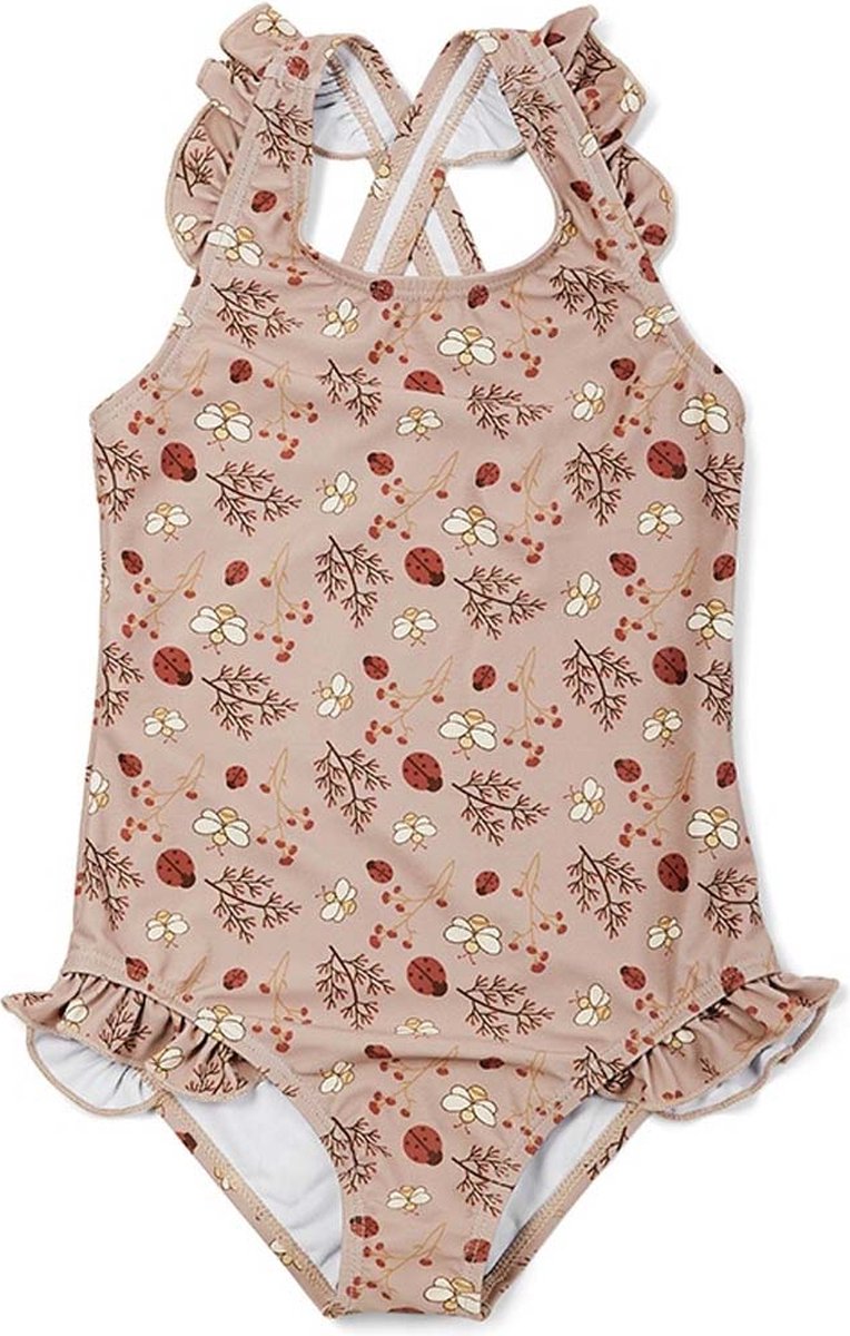 Nuuroo UV-Werend Badpak voor Kinderen – Ariel Zwempak Meisje met Ladybug Blossom Print – Duurzaam Kinderbadpak van Gerecycled Polyester – UV-Zwempak Kinderen met Bescherming 50+ – Zomer Zwemkleding Baby & Peuter - Maat 122/128