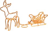 3D Kerstmis Rendier met Slee lichtslang 504 LED 208x28cm