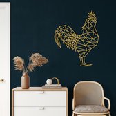 Décoration murale | Coq / Coq | Métal - Art mural | Décoration murale | Salle de séjour | Decor extérieur |d'or| 58x75cm