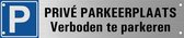 Privé parkeerplaats verboden te parkeren bord Bevestiging set voor harde ondergrond