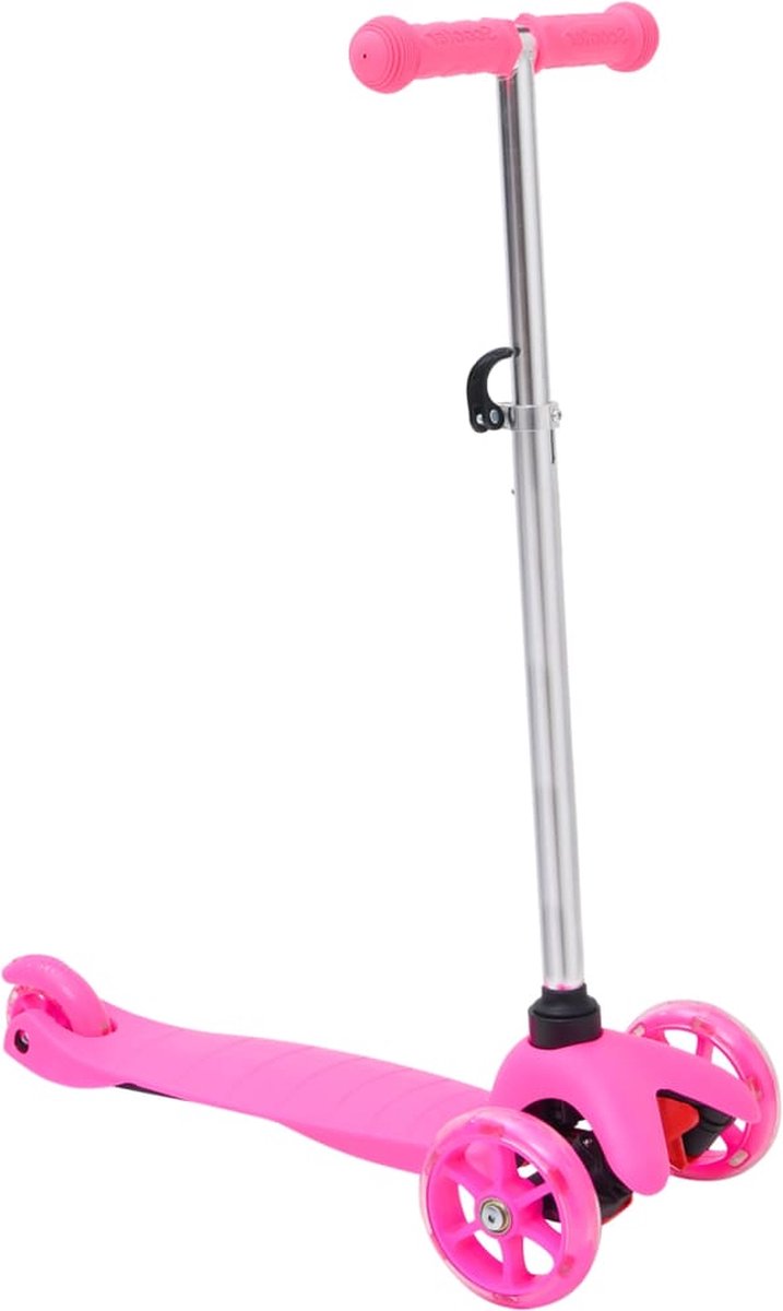 Ollie® Kinderstep met verstelbaar aluminium stuur - Kinderspeelgoed - 3 wielen roze