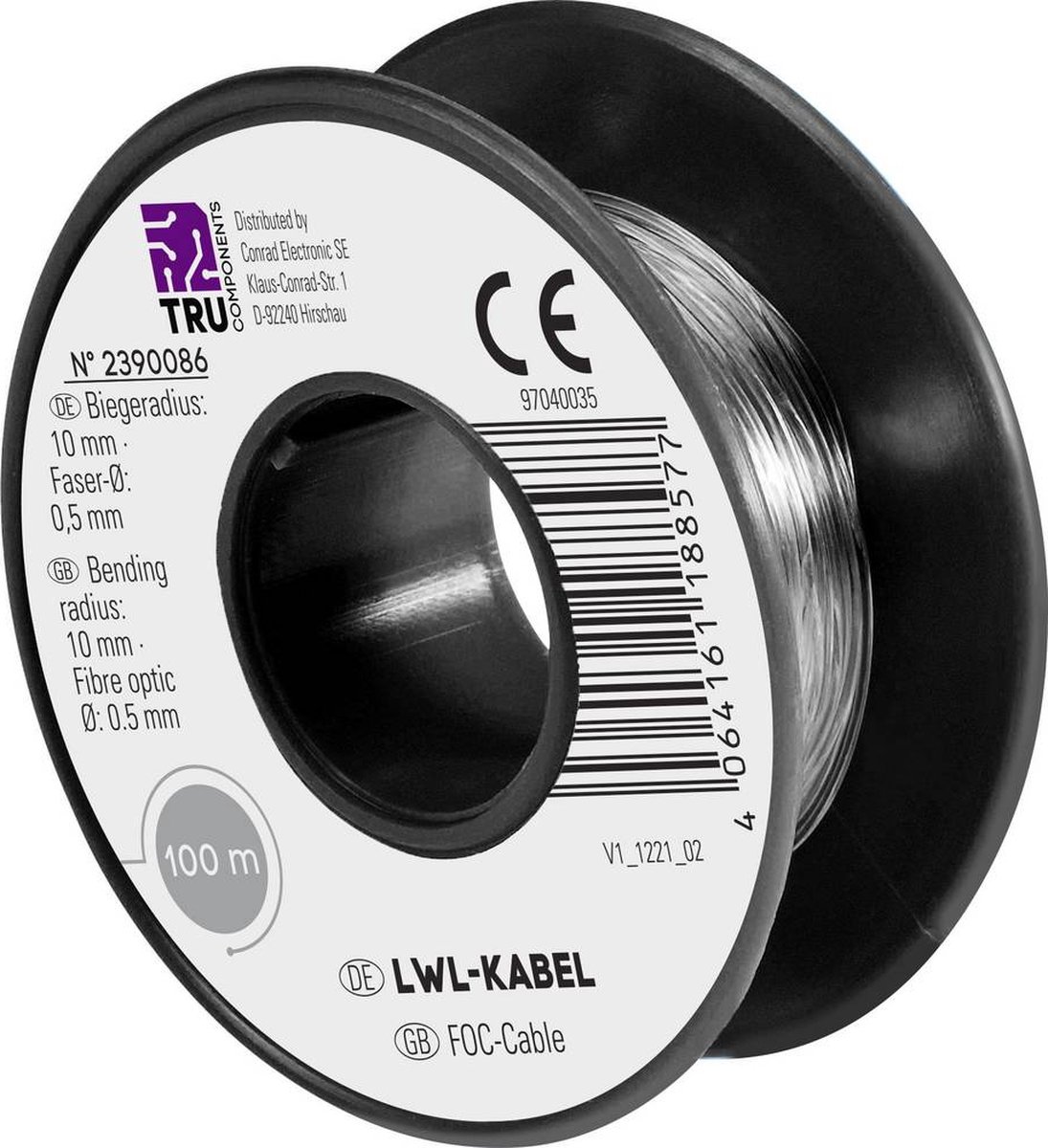 TRU COMPONENTS TC-9560344 POF-kabel Polymeer Simplex 100 m