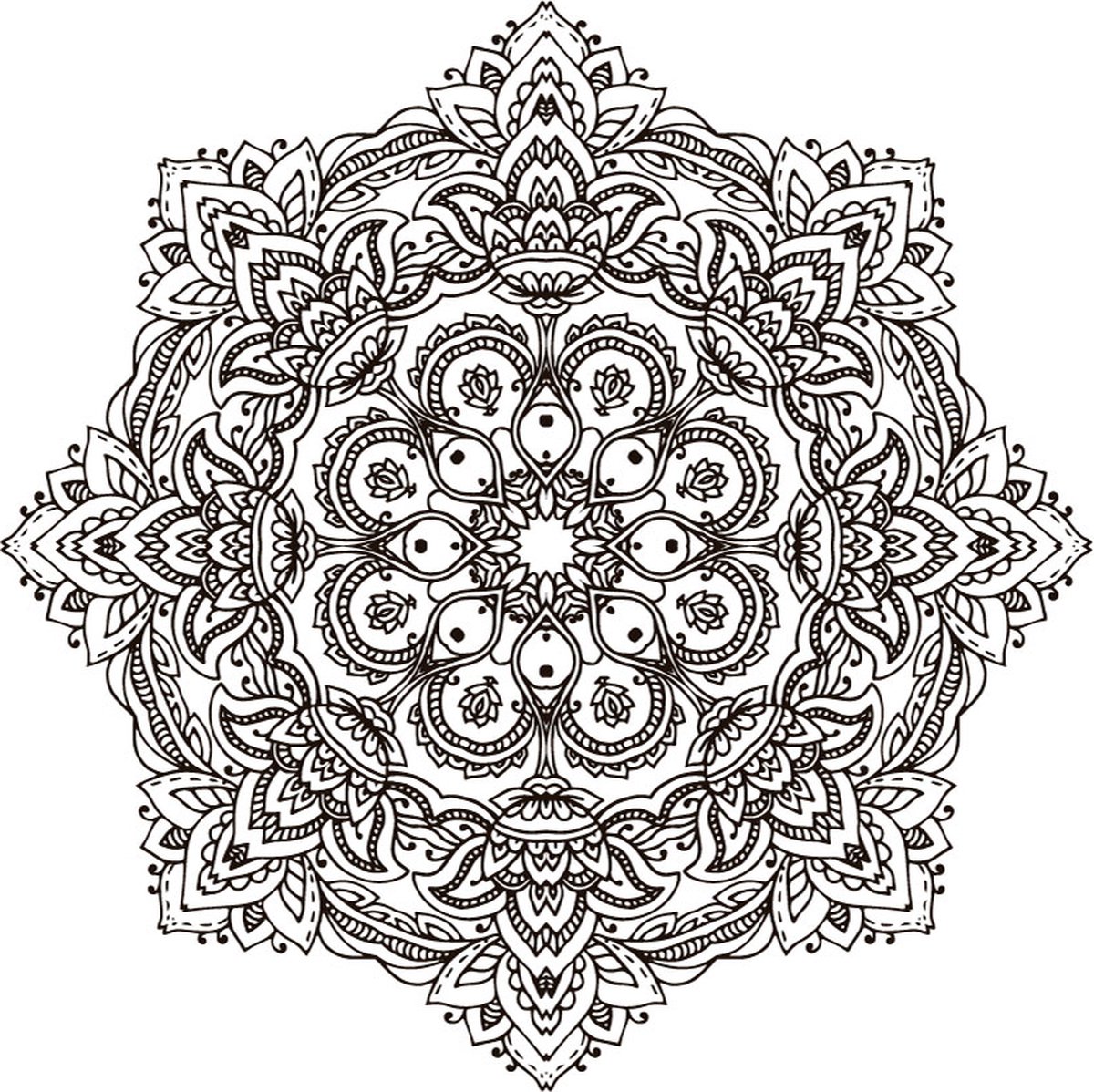 PB-Collection - Premium Tafelzeil Mandala wit zwart 140x250cm - Voorjaar - Tafelkleed - Tafelkleden - Zomer - Feestdagen - Picknick - Gezellig - Sfeer - Seizoen - Uniek - Duurzaam - Mooi