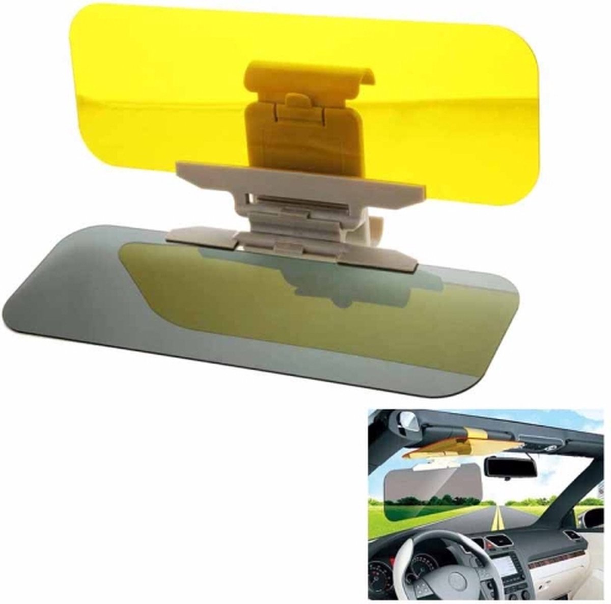 Pare-soleil pour pare-brise de voiture - Accessoires de voiture - Vision de  jour et de nuit - Miroir de conduite - Anti-UV - Pare-soleil 2 en 1 