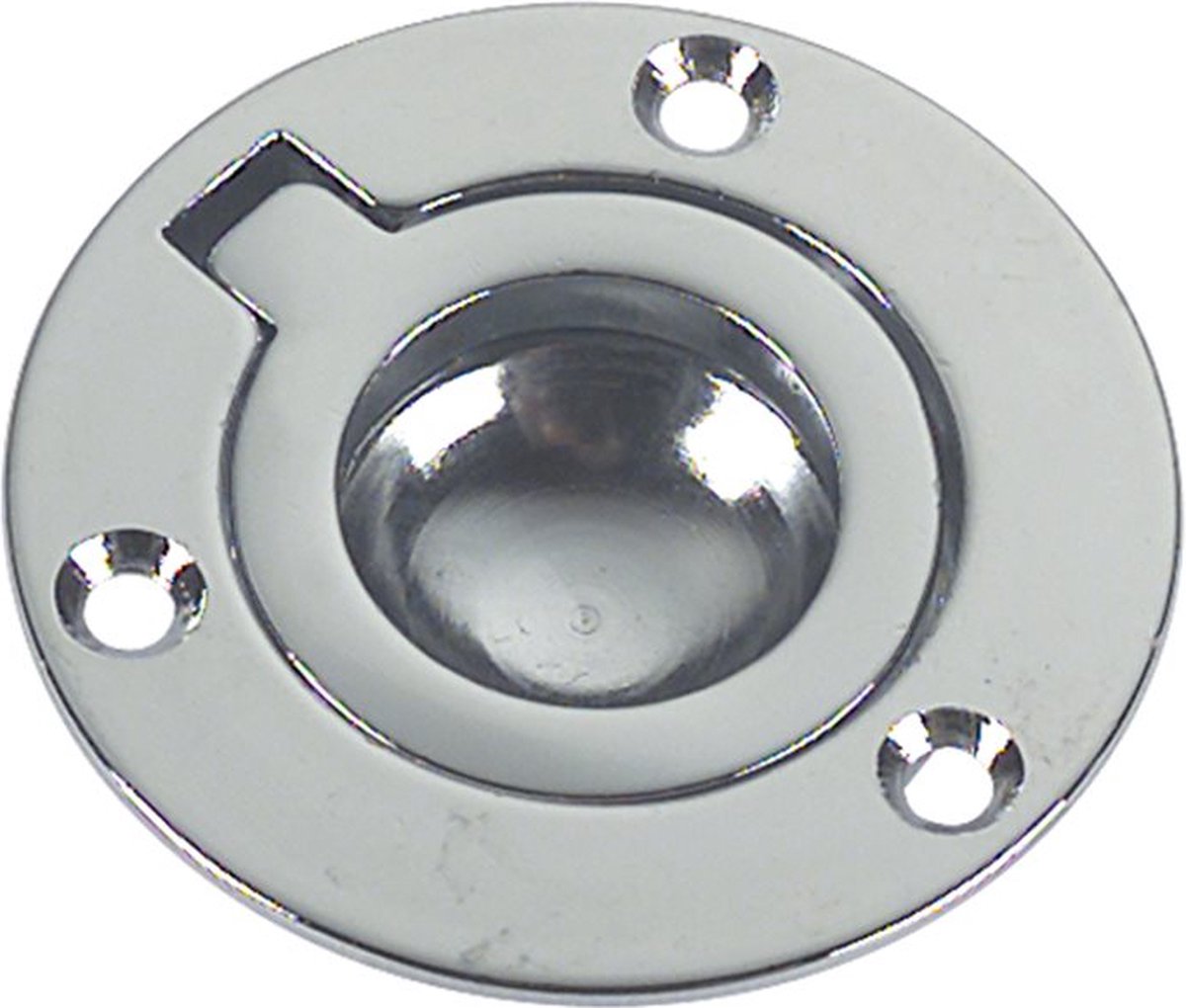 Luikring rond met veer - Messing chroom - 53mm - opschroef