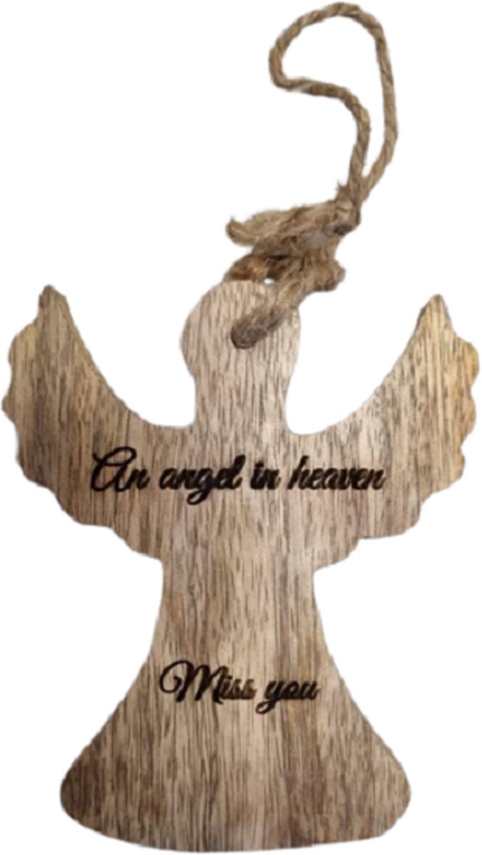 LBM kersthanger engel - hout - An angel in heaven