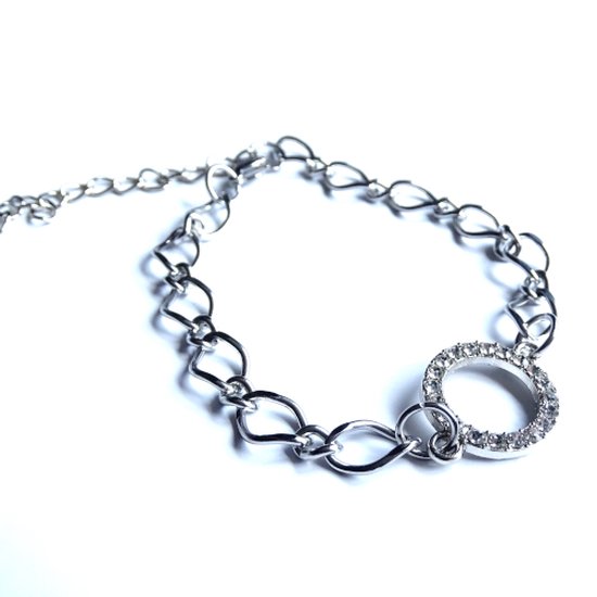 2 Love it Diamantjes - Armband - Lengte: 19 - 24 cm - Stainless steel - Verstelbaar in maat - Zilverkleurig