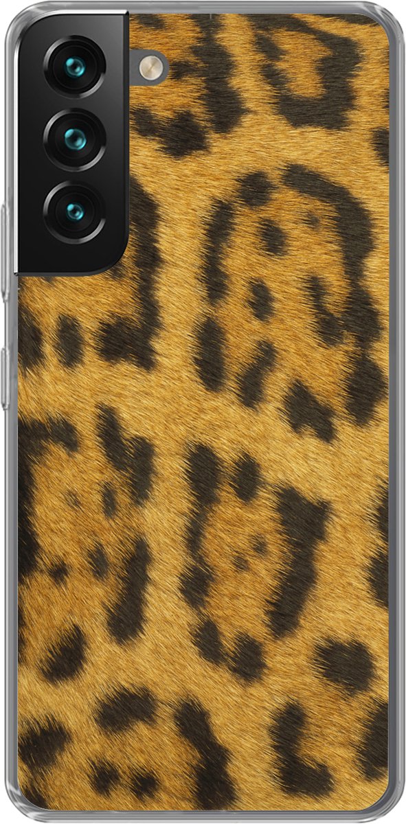 Telefoonhoesje Geschikt voor Samsung Galaxy S22 hoesje - Luipaard vacht - Siliconen Telefoonhoesje Telefoonhoesje