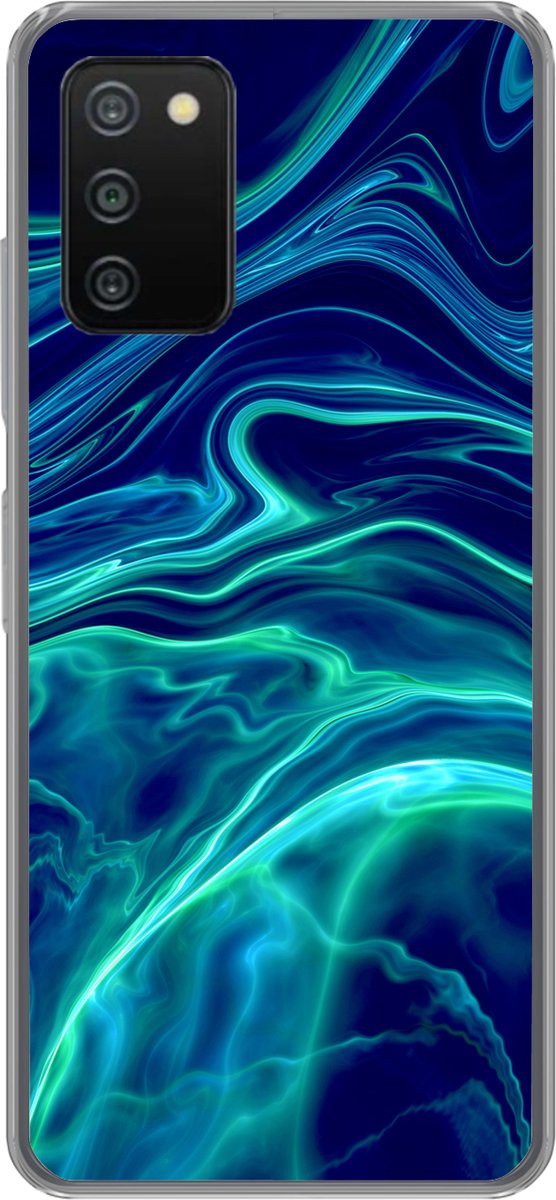 Telefoonhoesje Geschikt voor Samsung Galaxy A03s hoesje - Abstract - Waves - Design - Siliconen Telefoonhoesje Telefoonhoesje