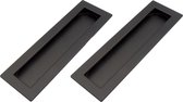 Komgreep - Mat Zwart - 160x50x10mm - Schuifdeurgreep - Set van 2 stuks