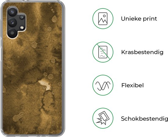 Coque Samsung Galaxy A32 5G - Or - Peinture - Abstrait - Coque de téléphone en Siliconen