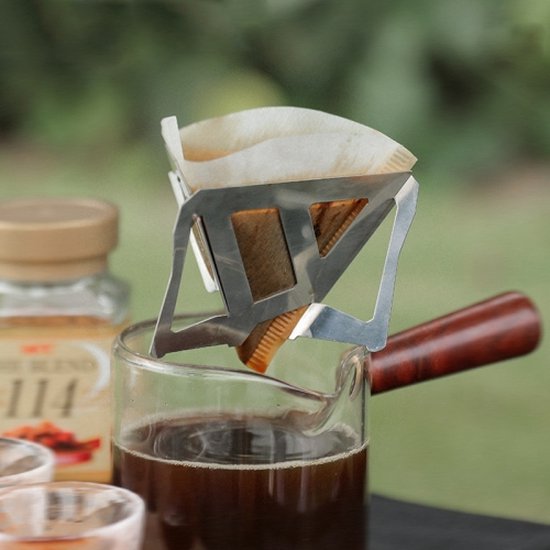 Outdoor Camping Stainless Steel Coffee Grounds Filter Folding Funnel | bol