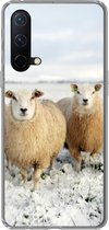 Geschikt voor OnePlus Nord CE 5G hoesje - Groep nieuwsgierige schapen - Siliconen Telefoonhoesje