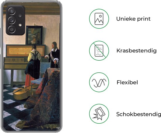 Convient pour Samsung Galaxy A53 5G - La leçon de musique - Johannes Vermeer - Étui de téléphone en Siliconen