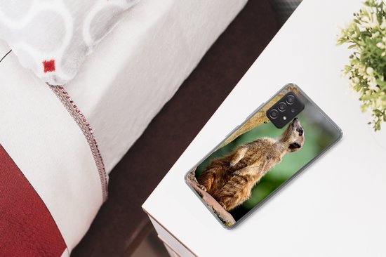 Convient pour la coque Samsung Galaxy A53 5G - Suricate - Animal - Roche - Coque de téléphone en Siliconen